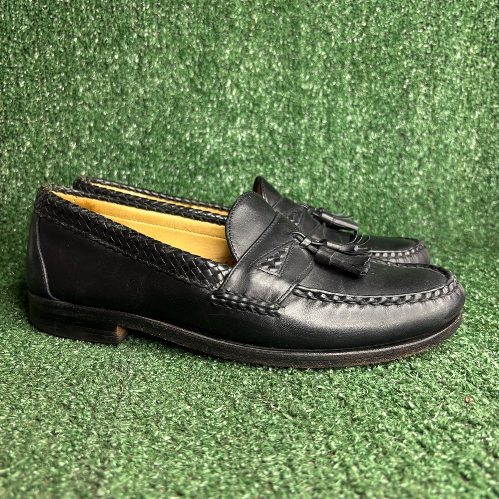 Allen Edmonds Maxfield Woven Tassel Loafers Classic Dress Shoes Black Mens 9.5 D
